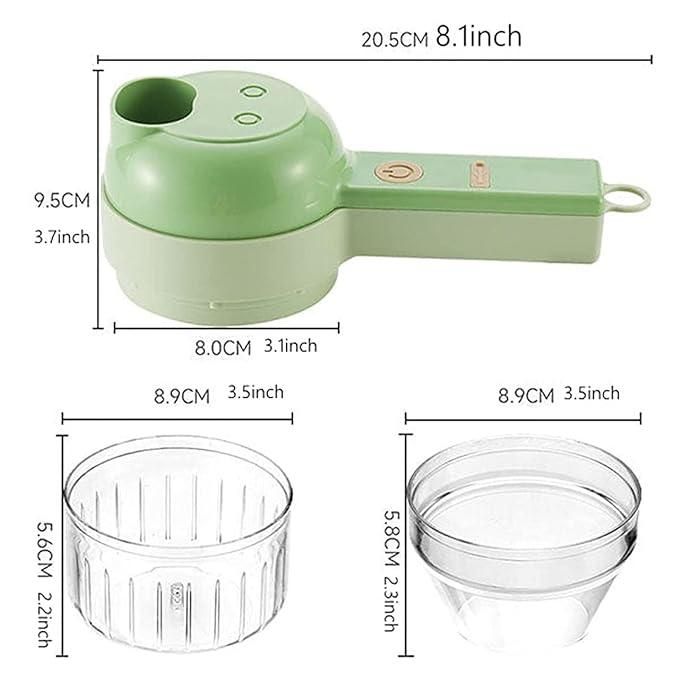 STRYVO 4-in-1 Electric Vegetable Cutter & Chopper – Handheld USB Rechargeable Food Processor for Fast Cutting, Slicing, Grinding & Peeling – Multipurpose Kitchen Tool for Fruits & Vegetables