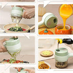STRYVO 4-in-1 Electric Vegetable Cutter & Chopper – Handheld USB Rechargeable Food Processor for Fast Cutting, Slicing, Grinding & Peeling – Multipurpose Kitchen Tool for Fruits & Vegetables