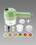 STRYVO 4-in-1 Electric Vegetable Cutter & Chopper – Handheld USB Rechargeable Food Processor for Fast Cutting, Slicing, Grinding & Peeling – Multipurpose Kitchen Tool for Fruits & Vegetables