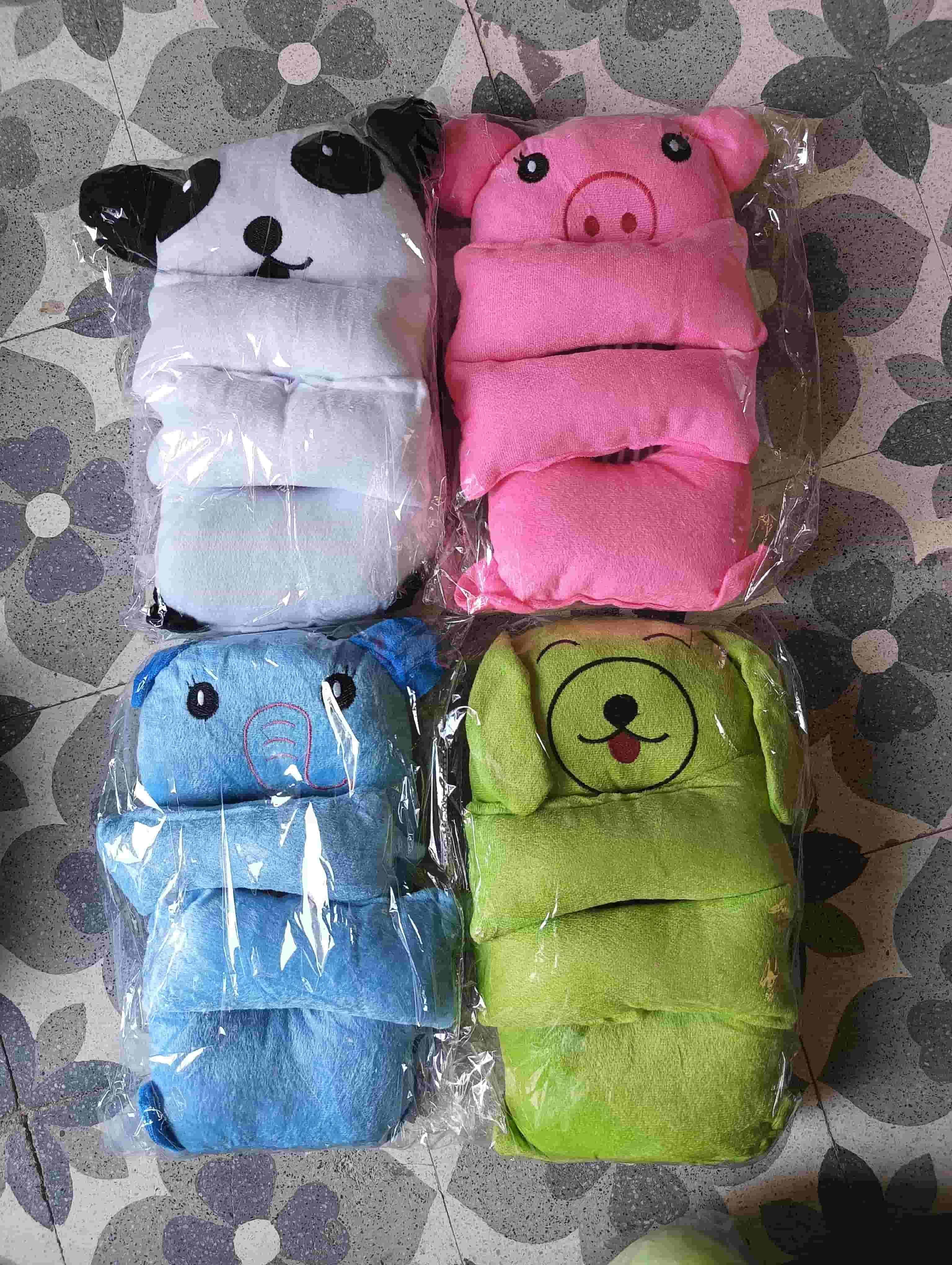 Velvet Cartoon Character Baby Neck Rest Pillow for Kids, Decorative Piece Birthday Gift Item