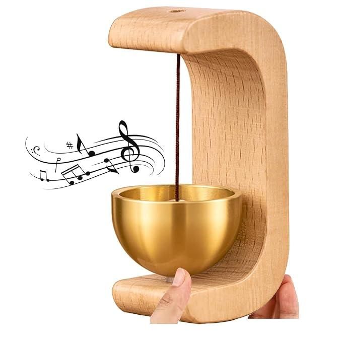 Lovelyduo Wood Wind Chime - Elegant Japanese Style Magnetic Doorbell for Home Decor, Shop, Entryways - Solid Wood & Brass Bell