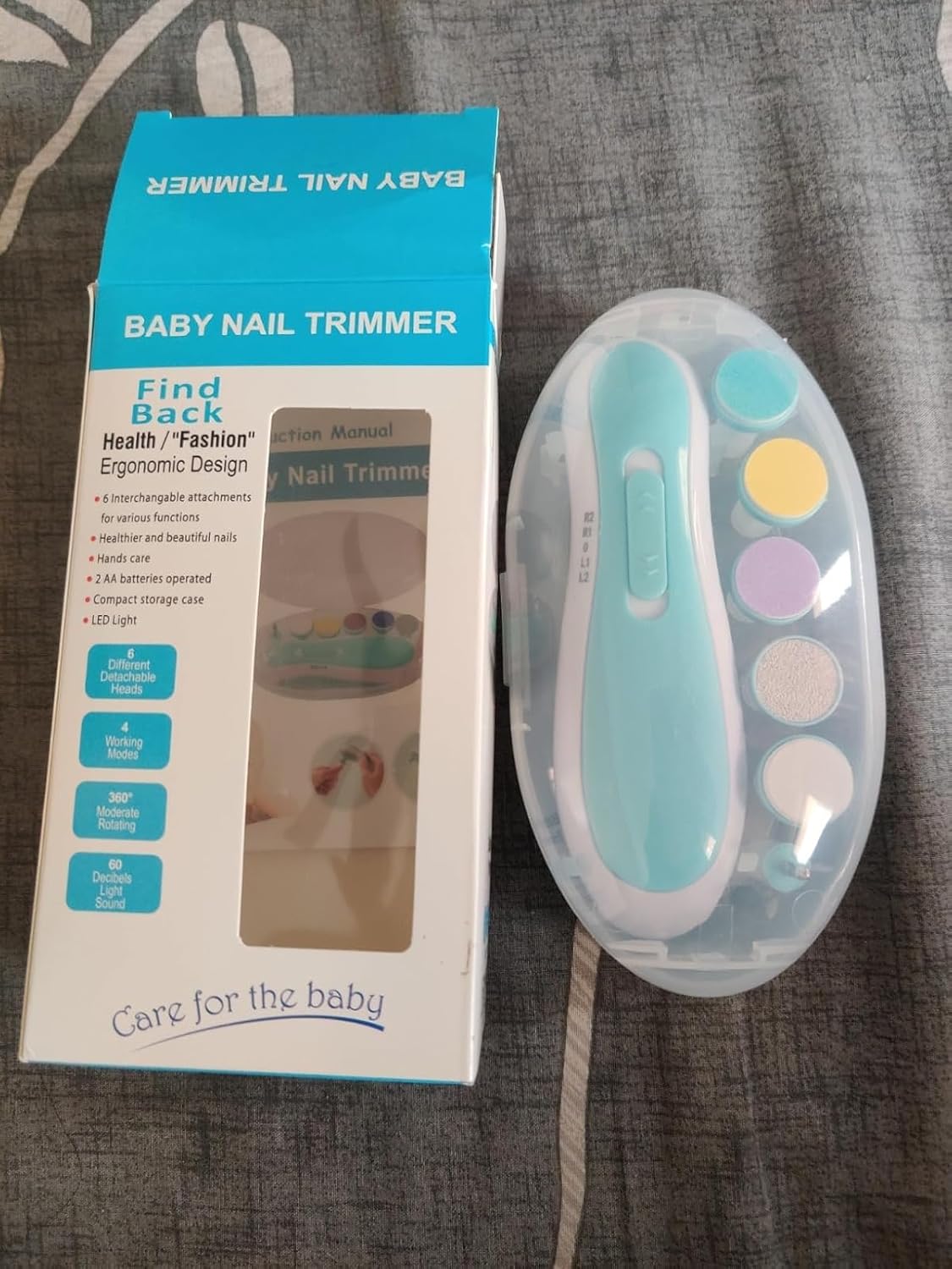 LATEHIMAK Baby Nail Trimmer New Born With Lights | Electric Baby Nail Cutter 0-6 Months With Multiple Filer Heads Adjustment | New Born Baby Products, Pack of 1