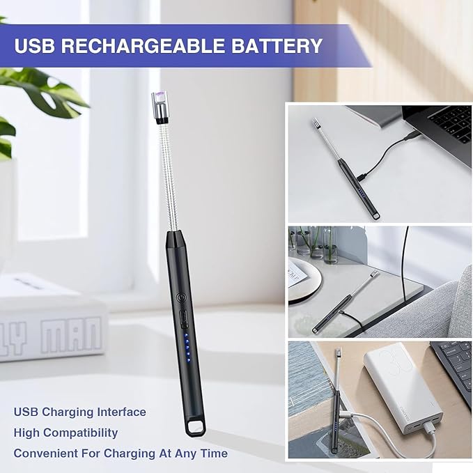 USB Plasma Rechargeable Electric Lighter for Kitchen