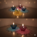 3D Reflective Shadow Colourful Diya