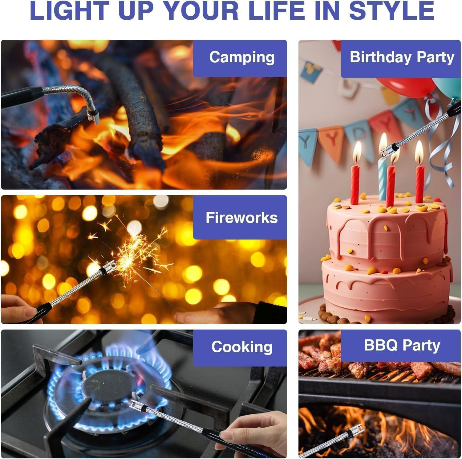 USB Plasma Rechargeable Electric Lighter for Kitchen