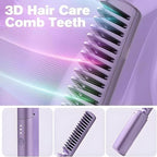 PHLYPONN Rechargeable Wireless Hair Straightener Comb Brush for women | 3 Gear Control - Intelligent Shutdown, Hair Styler & Straightener Machine(Pink,Purple)