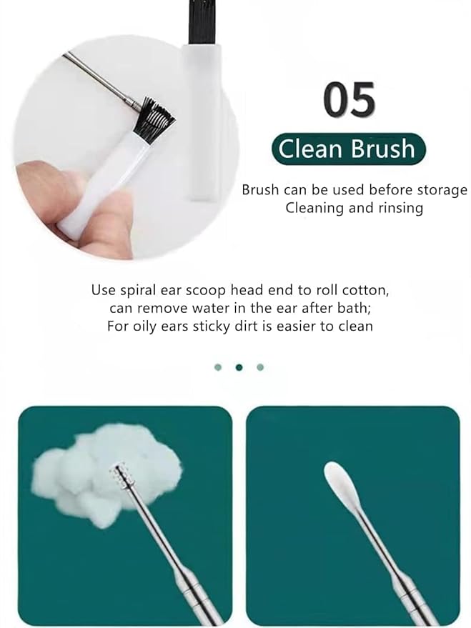 6 Pieces Ear Wax Removal Smooth Stainless Steel Kit