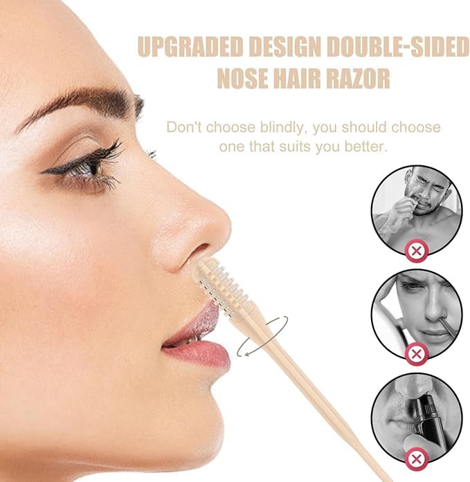 Nose Hair Cutter 360 Degree Rotating Manual Nose Hair Removal Tool Pack of 2