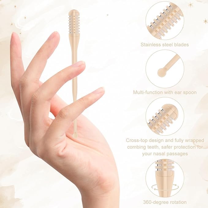 Nose Hair Cutter 360 Degree Rotating Manual Nose Hair Removal Tool Pack of 2