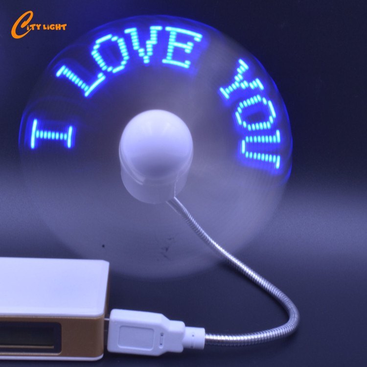 USB LED Fan with Programmable CD for customized Message