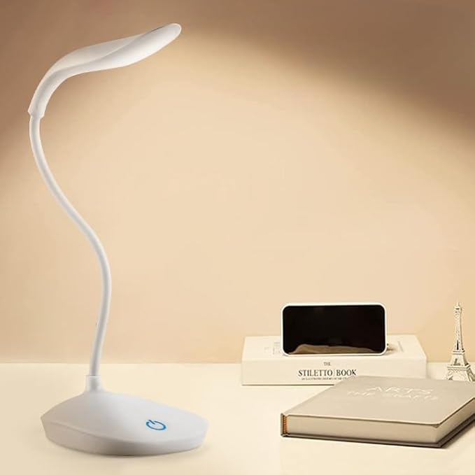 Gesto LED Rechargeable Study Lamp -Table Lamp for Study Room | LED Desk Lamp Light For Study with 3 Brightness Levels | Portable USB Table Light | Study Table Lamp for Students, Reading & Work at Home