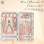 Beauté Secrets Manicure Kit, pedicure tools for feet, Nail Clipper, Manicure Pedicure kit for women and Men, 18 Pieces,Perfect Gifts for Women and Men (Rose Gold)
