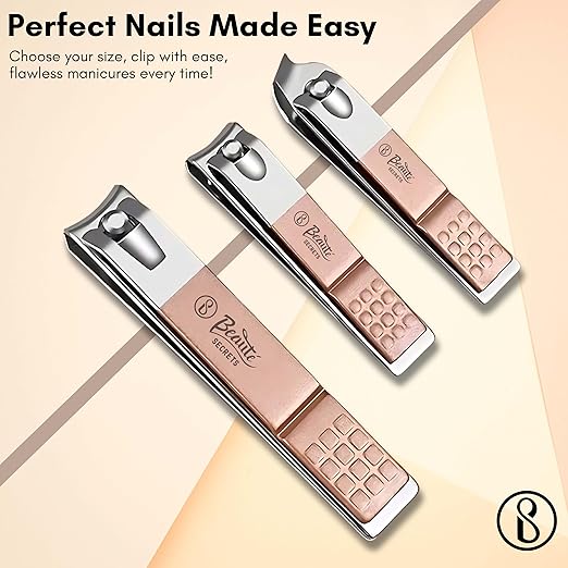Beauté Secrets Manicure Kit, pedicure tools for feet, Nail Clipper, Manicure Pedicure kit for women and Men, 18 Pieces,Perfect Gifts for Women and Men (Rose Gold)