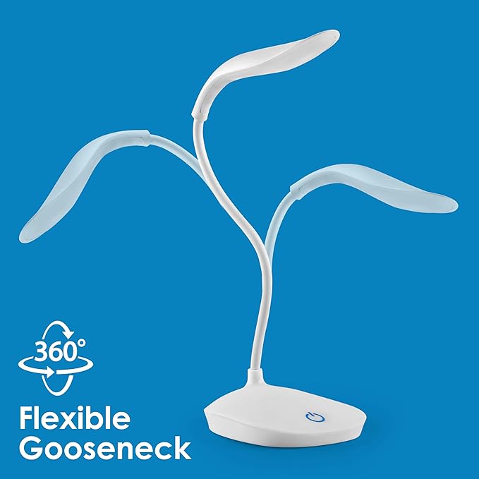 Gesto LED Rechargeable Study Lamp -Table Lamp for Study Room | LED Desk Lamp Light For Study with 3 Brightness Levels | Portable USB Table Light | Study Table Lamp for Students, Reading & Work at Home