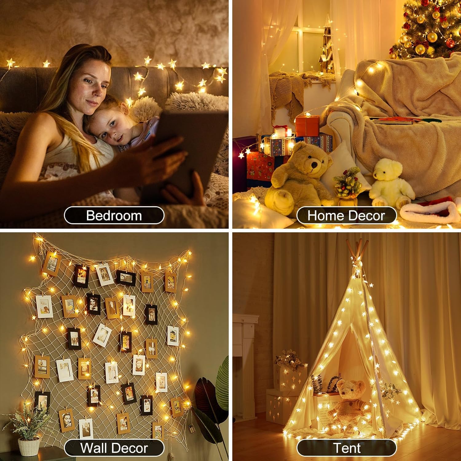 Serial String Star Lights for Decoration