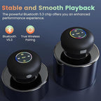 Khendemuch Mini Bluetooth Shower Speaker Waterproof Suction USB Rechargeable Speakers with Led Light Portable  Wireless LED Pocket Gadget
