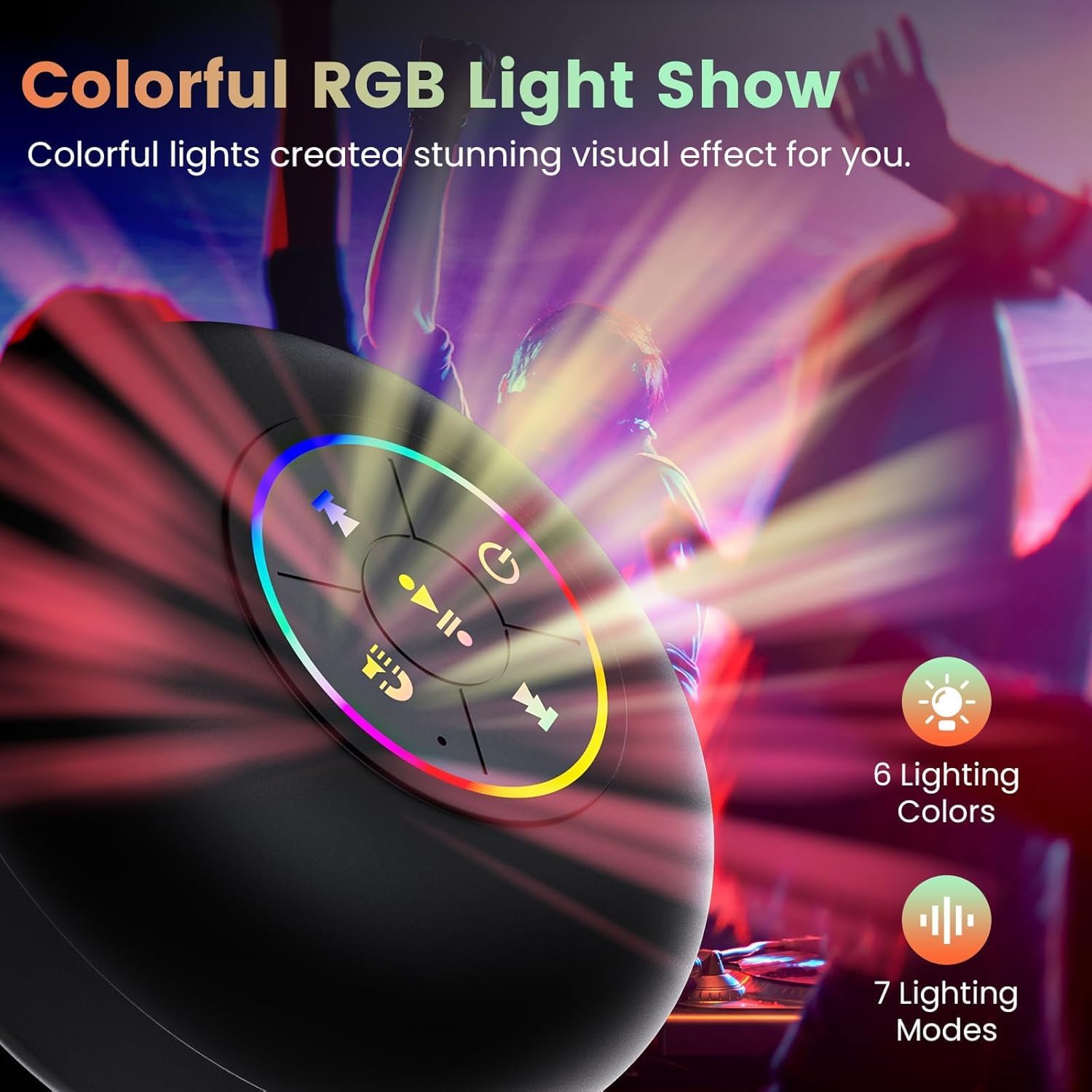 Khendemuch Mini Bluetooth Shower Speaker Waterproof Suction USB Rechargeable Speakers with Led Light Portable  Wireless LED Pocket Gadget