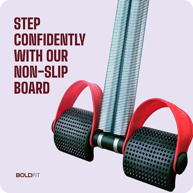 Boldfit Double Spring Tummy Trimmer Men and Women for Abs Workout Stomach Exercise Machine for Women and Men Exercise in Gym, Home for Abdominal, Belly Exercise Waist Trimmer, Tummy Twister Red