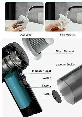 3-in-1 Portable Vacuum Cleaner, Wireless Handheld Duster, Blower Air Pump for Car, Computer, Home