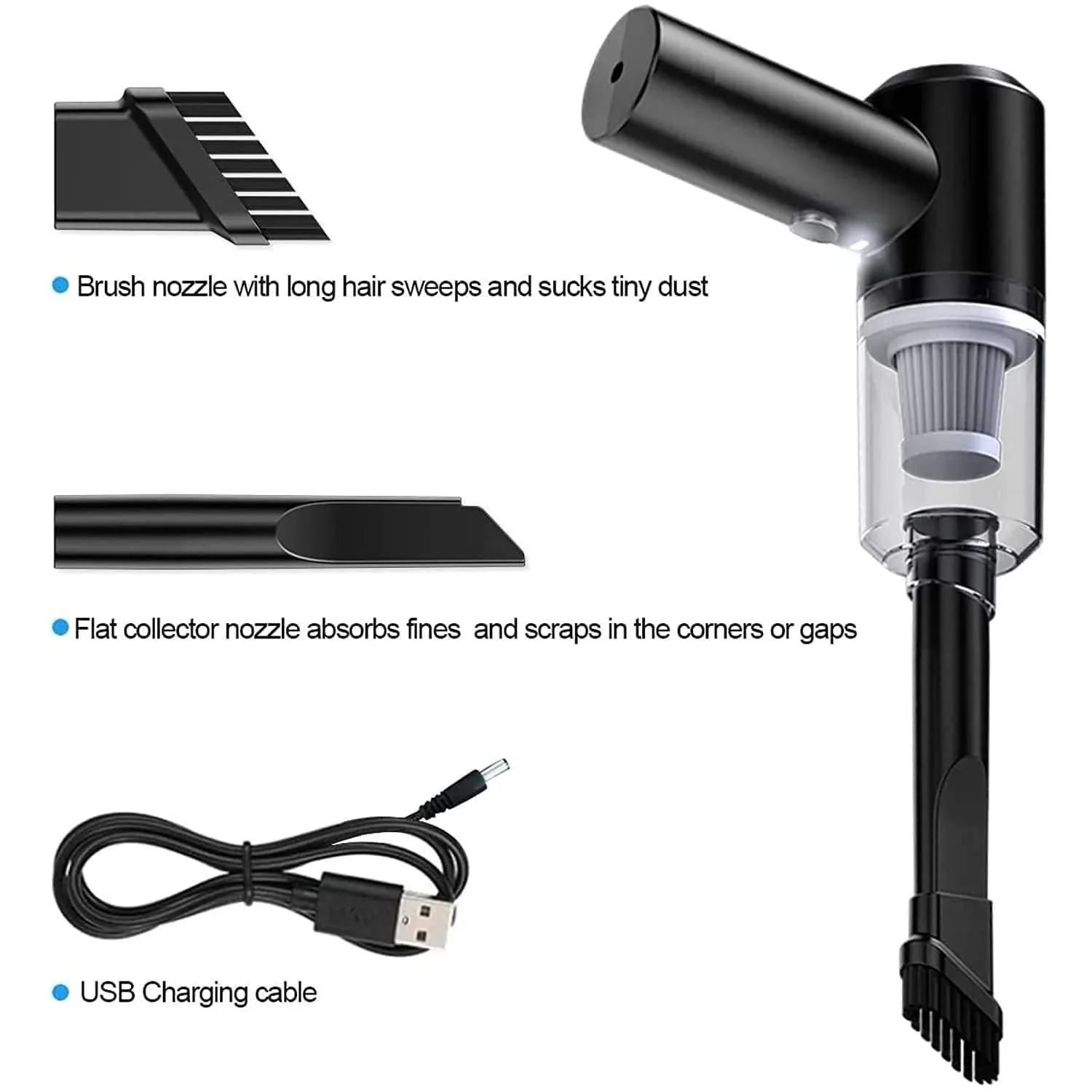 3-in-1 Portable Vacuum Cleaner, Wireless Handheld Duster, Blower Air Pump for Car, Computer, Home