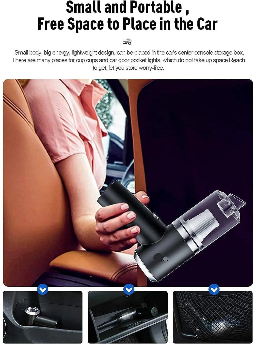 3-in-1 Portable Vacuum Cleaner, Wireless Handheld Duster, Blower Air Pump for Car, Computer, Home
