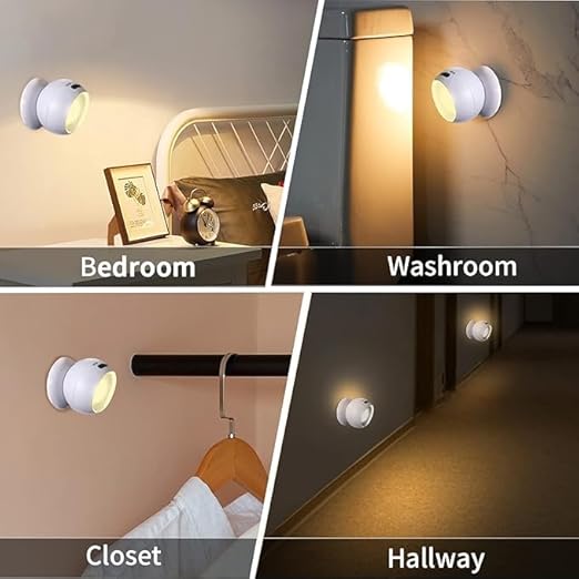 PAVITYAKSH COB Motion Sensor Light Automatic Induction Motion Sensor LED Night Light Table Lamp Battery Powered for in Room