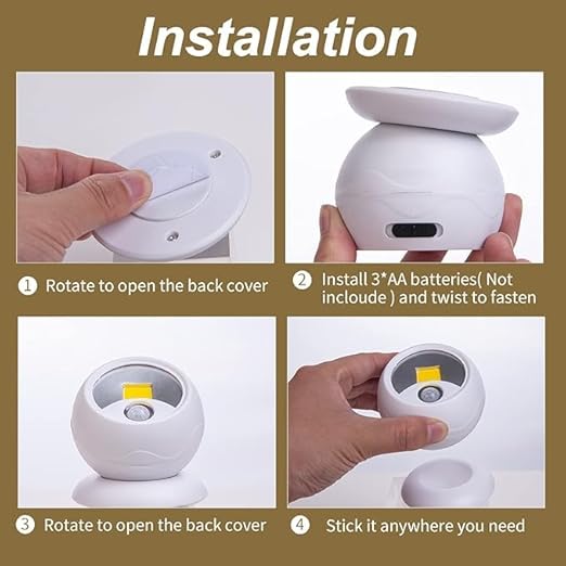 PAVITYAKSH COB Motion Sensor Light Automatic Induction Motion Sensor LED Night Light Table Lamp Battery Powered for in Room