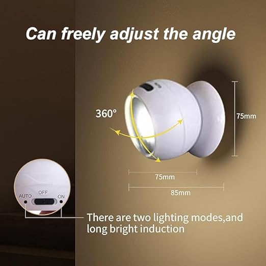 PAVITYAKSH COB Motion Sensor Light Automatic Induction Motion Sensor LED Night Light Table Lamp Battery Powered for in Room